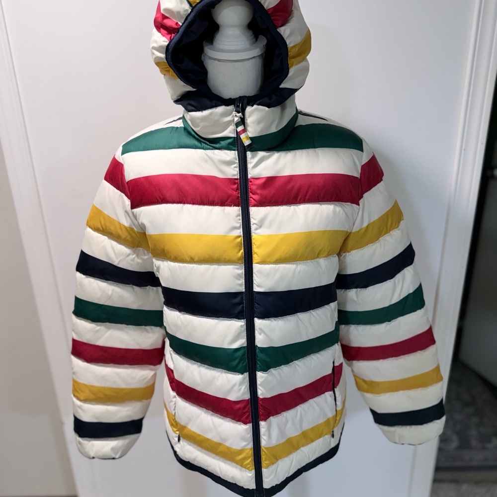 Striped Multicolor Puffer Jacket - Picture 1 of 4